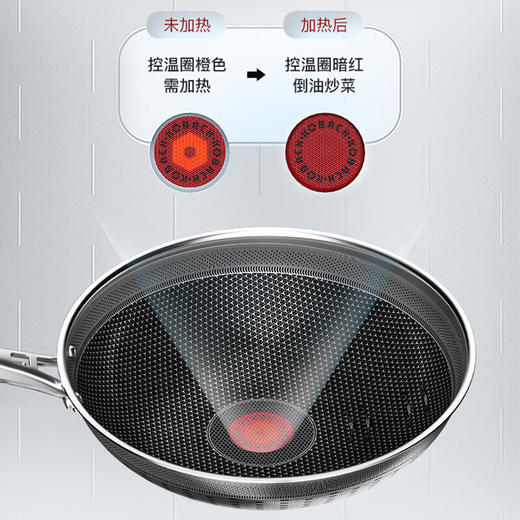 康巴赫 红典感温316L双面屏蜂窝炒锅LPB-C32W【DYCX3.0】 商品图4