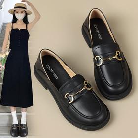 ZHR乐福鞋2023新款英伦风jk小皮鞋一脚蹬单鞋韩版百搭ins女鞋