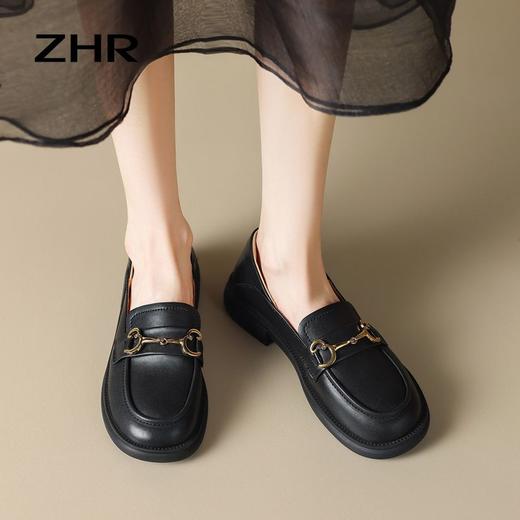 ZHR乐福鞋2023新款英伦风jk小皮鞋一脚蹬单鞋韩版百搭ins女鞋 商品图1