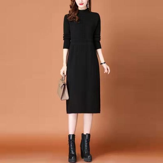 时尚优雅百搭，长袖打底纯色针织连衣裙AHMwjnz6622 商品图3