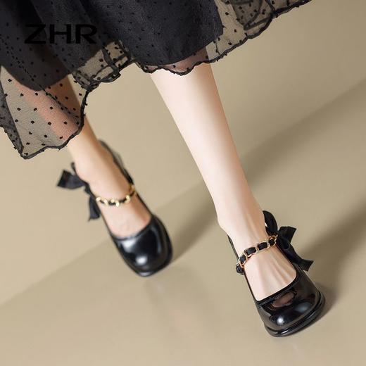 ZHR蝴蝶结玛丽珍小皮鞋百搭夏季鞋子女鞋高跟鞋女不累脚法式单鞋 商品图8