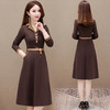 时尚气质连衣裙，腰带裙中长款西装领长袖A字裙QYM-XY-23LQ02-Y 商品缩略图2