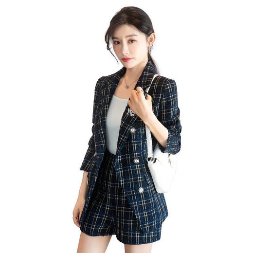 时尚套装女2022秋季新款西装外套纯色休闲西装通勤正装两件套套装 商品图4