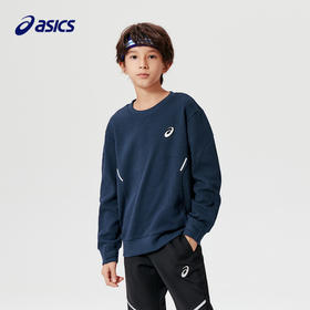ASICS/亚瑟士童装卫衣2023冬季新款男女儿童保暖加厚加绒套头卫衣