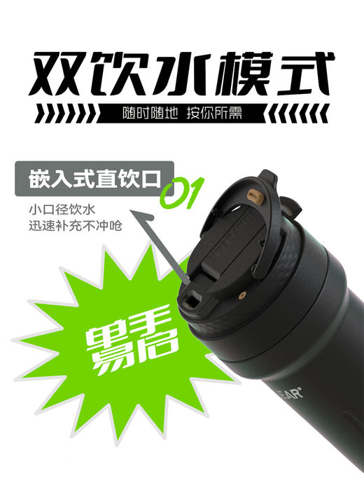 杯具熊户外随手杯吸嘴直饮两用保温杯咖啡杯520ML TT350-520 商品图3