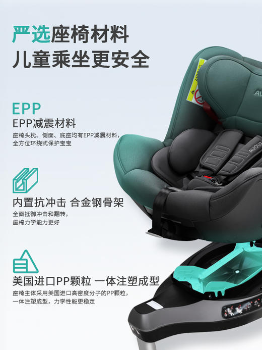 AVOVA德国车载儿童安全座椅汽车用宝宝婴儿0-7岁360度旋转正反向  Swan-fix / 小旋风-fix 商品图3