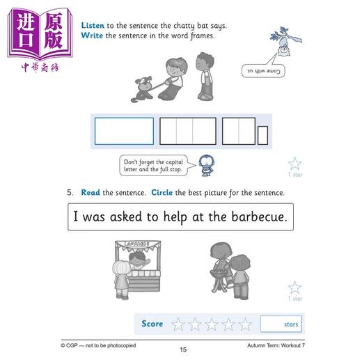 【中商原版】英国CGP KS1 English 10-Minute Weekly Workouts: Phonics - Year 1 商品图3