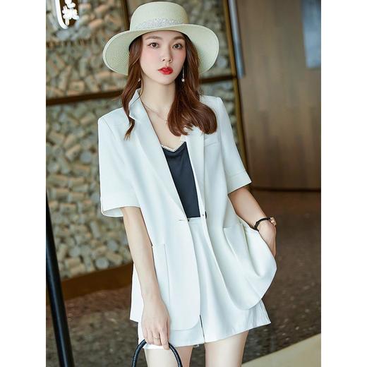 休闲简约西装外套套装女2023夏季新款气质时尚百搭减龄西服两件套 商品图3