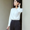玳莎立领真丝衬衫女2023年秋季新款白色通勤设计感衬衣桑蚕丝上衣 DC31306 商品缩略图2