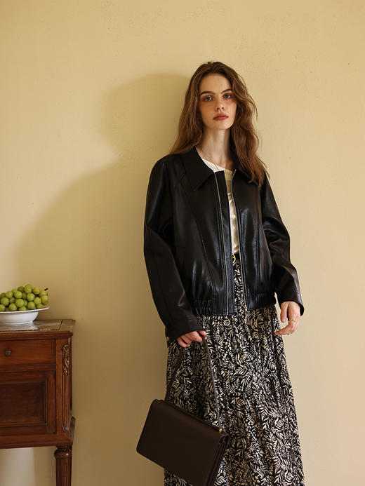 HeyDress法式复古碎花半身裙女秋季高腰显瘦印花半裙垂感A字伞裙 商品图1