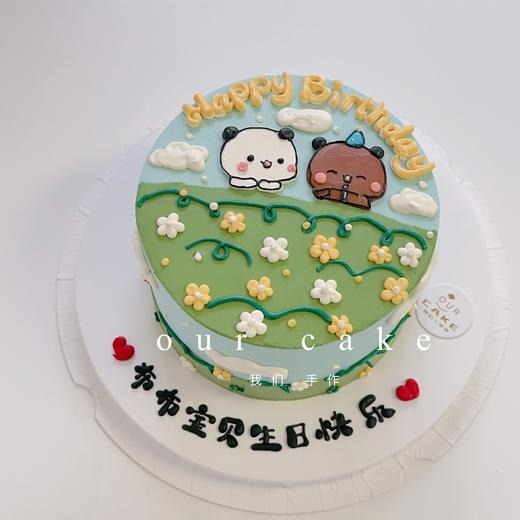 布布和一二情侣手绘蛋糕-低糖处理无添加 商品图1