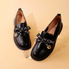Safiya/索菲娅2023秋季新品 英伦风软底一脚蹬蝴蝶结休闲小皮鞋深口鞋 SF33112038 商品缩略图0