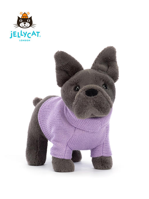 Jellycat 紫色毛线衫法国斗牛犬 17cm 商品图2