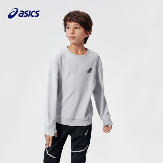 ASICS/亚瑟士童装卫衣2023冬季新款男女儿童保暖加厚加绒套头卫衣 商品图1