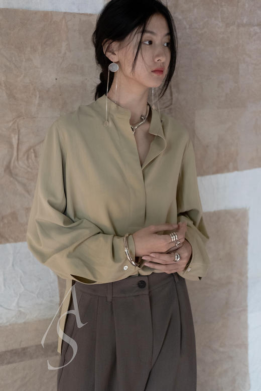 Studio Nicholson 23AW 芦苇绿ACUNA双褶阔腿裤 商品图2