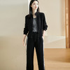 休闲运动套装 自带高级感 米思阳2026春季时尚休闲外套阔腿裤两件套2061 商品缩略图0