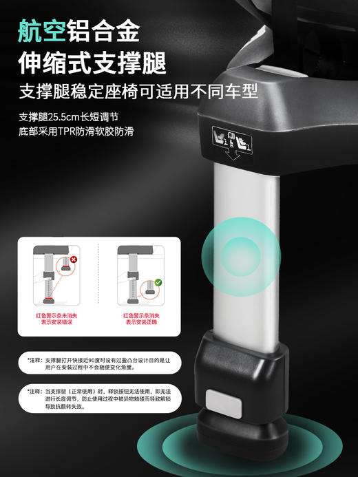 AVOVA德国车载儿童安全座椅汽车用宝宝婴儿0-7岁360度旋转正反向  Swan-fix / 小旋风-fix 商品图4