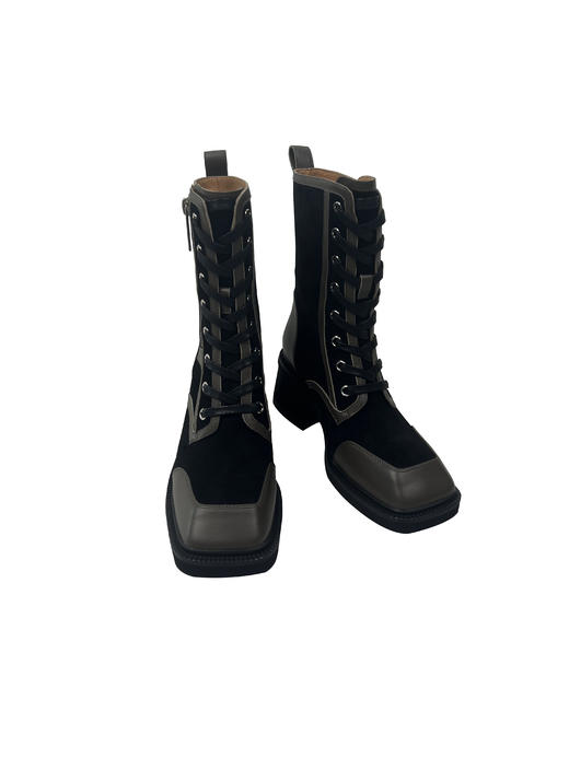 SAFICOO 时尚百搭 拼色马丁靴女短靴贝壳头马丁靴 商品图3