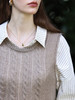 HeyDress马海毛针织马甲背心女秋季圆领宽松叠穿绞花设计羊毛马夹 商品缩略图1