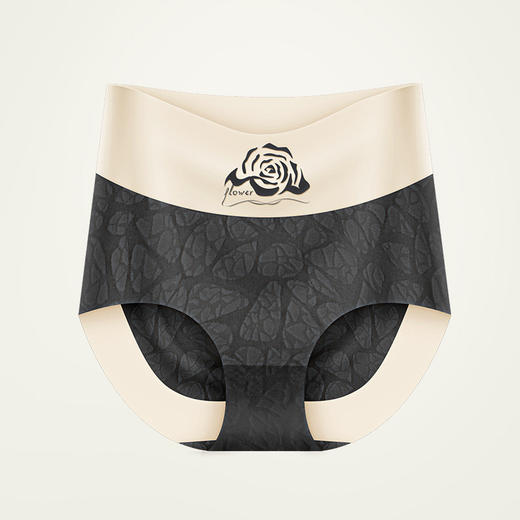 秋冬新品高腰收腹蕾丝内裤女士大码冰丝性感包臀无痕提臀三角裤头 商品图7