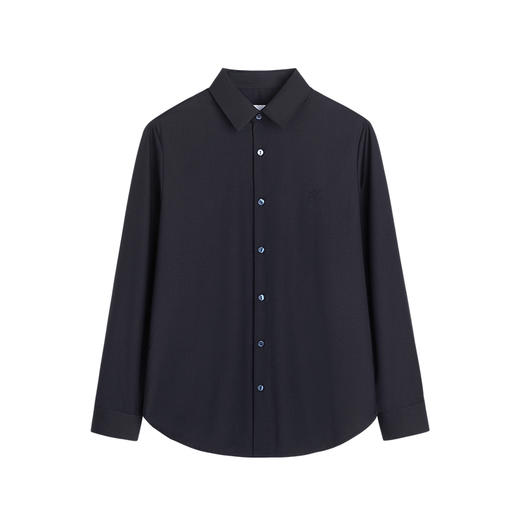 HIM漢崇 商务正装上班长袖衬衣简约字母刺绣通勤衬衫男 2025秋季 商品图4