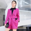 时髦高端小香风两件套2023秋季新款韩版撞色小西服短裤套装御姐风 商品缩略图1