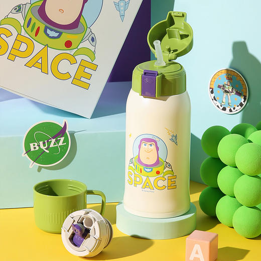 杯具熊巴斯迪士尼联名儿童保温杯吸管水杯壶600ML RT103-600 商品图1