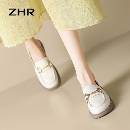 ZHR乐福鞋2023新款英伦风jk小皮鞋一脚蹬单鞋韩版百搭ins女鞋 商品图4