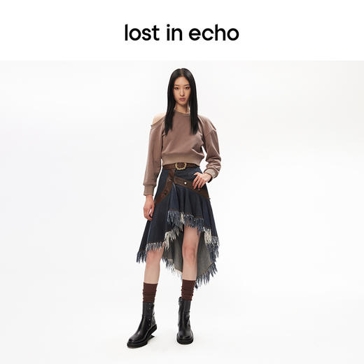 lost in echo设计师款小众轻奢铆钉悬浮坡跟增高时尚圆头短靴 商品图3