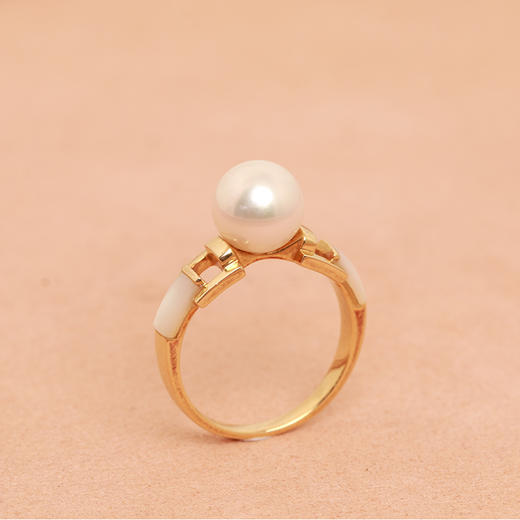 美裕 金18K海水珍珠戒指 8-8.5mm白 95381 商品图1