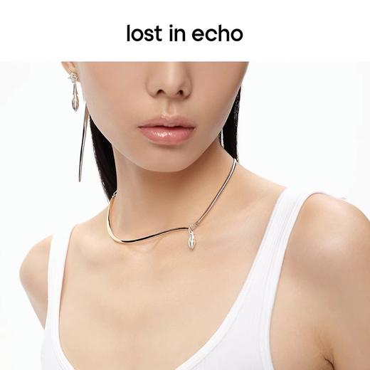 lost in echo原创设计师款轻奢百搭高级感水滴坠流线项链配饰吊坠 商品图2