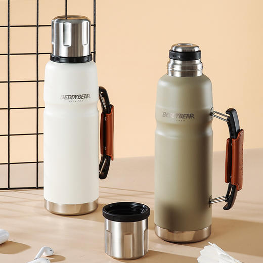 杯具熊 加仑壶大容量户外保温杯车载水杯成人户外水瓶316不锈钢内胆1100ml 商品图2