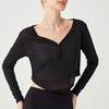 V领瑜伽服长袖短款外搭T恤薄款户外透气宽松健身上衣速干运动罩衫BM 00 MZ78 商品缩略图3