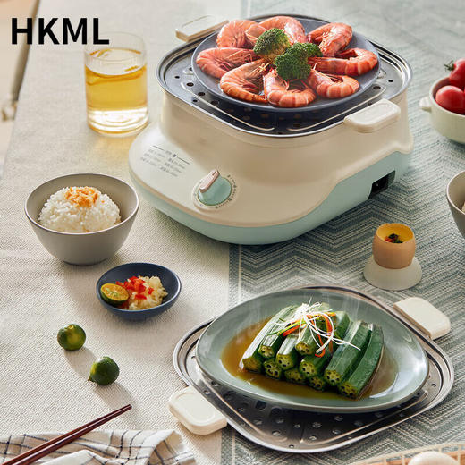 小熊DZG-C60W9不锈钢电蒸锅多功能家用双层6大容量电蒸笼 米黄色 商品图3