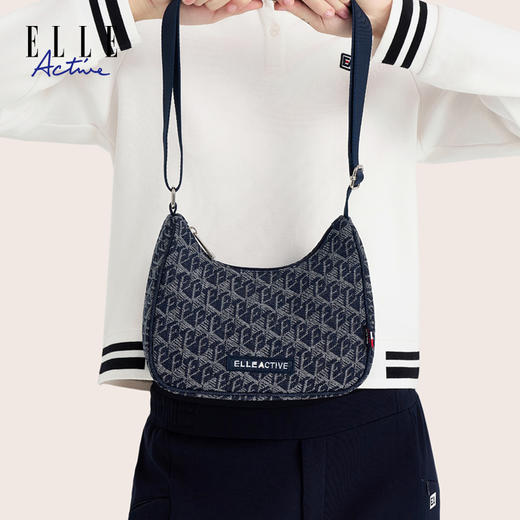 ELLE Active 单肩包女士提花百搭轻便质感印花时尚休闲包包 商品图2
