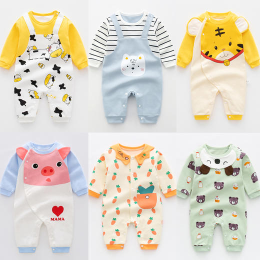 婴儿连体衣女宝宝秋装男童纯棉衣服哈衣春秋爬服2睡衣3新生儿0岁1 商品图0