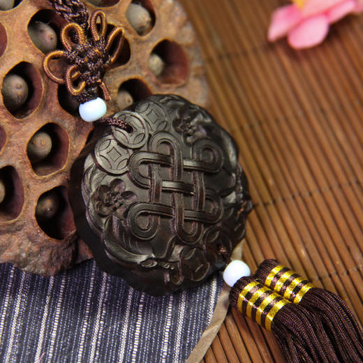 好事成双°中国结紫光檀挂件 商品图2