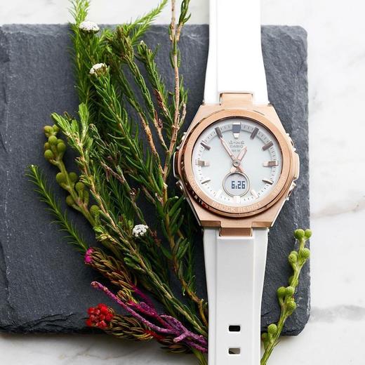 【时计廊】卡西欧（CASIO）女手表全国联保MSG-S200时尚潮流防水防震太阳能运动女腕表礼物 MSG-S200G-7A(玫瑰金/树脂表带) 商品图0