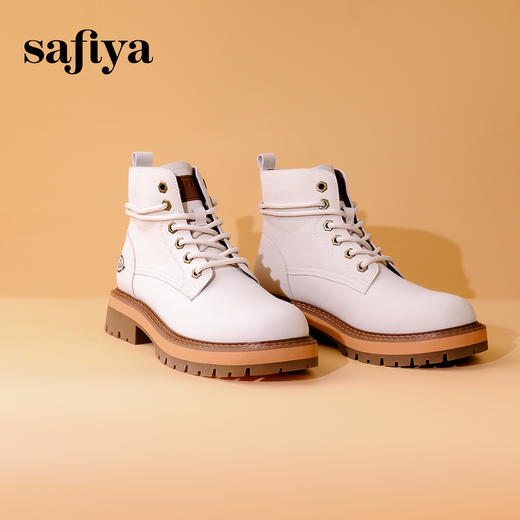 【年后发货】Safiya/索菲娅 2023冬季新品山系户外风百搭厚底防滑工装大黄靴马丁靴 SF34116034 商品图5