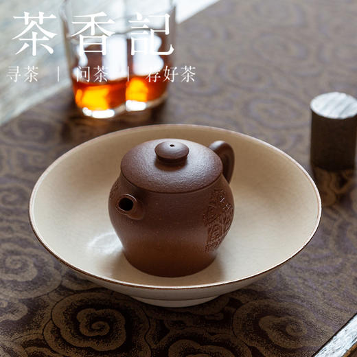 茶香记 紫砂壶 红降坡引古巨轮 汉砖佛造像 观自在 具轮珠 茶壶 商品图4