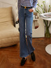 欧芮儿蓝色牛仔裤女春装新款2022高腰显瘦时尚直筒阔腿喇叭裤ins 商品缩略图1