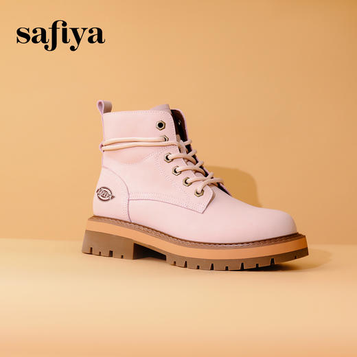 【年后发货】Safiya/索菲娅 2023冬季新品山系户外风百搭厚底防滑工装大黄靴马丁靴 SF34116034 商品图4