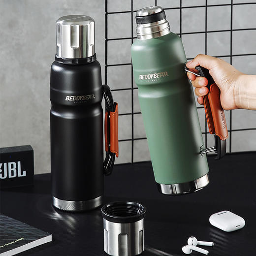 杯具熊 加仑壶大容量户外保温杯车载水杯成人户外水瓶316不锈钢内胆1100ml 商品图1