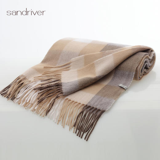 羊绒格子围巾SJF95P600W 商品图1