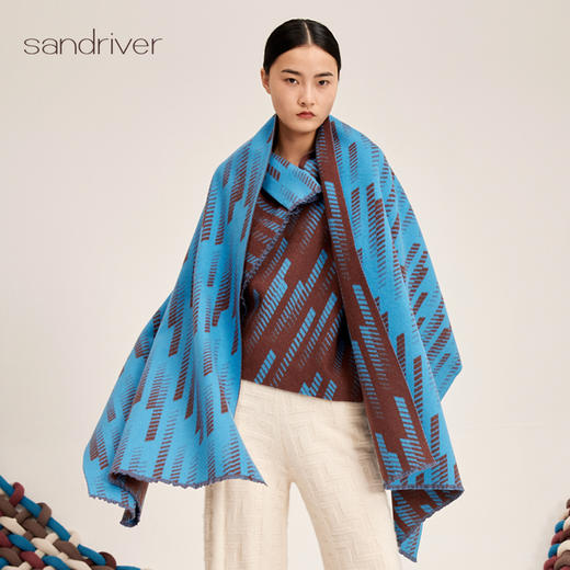 羊绒提花流苏围巾SJF95P006W 商品图0