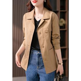 【现货7天】风衣女短款小个子上衣2023秋季新款韩版休闲系带时尚短外套