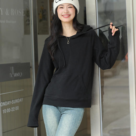 【休闲连帽卫衣】秋冬加厚外搭   长袖外套女  双面磨绒面料 商品图6