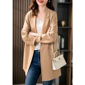 【现货7天】西装领气质风衣外套女2023秋季新款韩版时尚洋气中长款大衣