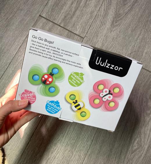 【昆虫陀螺转转乐】转动盘旋转，昆虫花朵宝宝，餐桌椅吸盘转转乐，陀螺儿童玩具li 商品图4