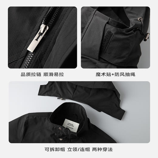 【新款DK】大依优型大码男装可拆卸帽夹克加肥加大休闲夹克胖子宽松弹力运动外套上衣 商品图3